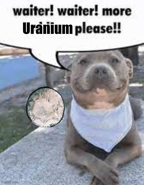 Mmmmm | Uranium | image tagged in waiter waiter more toddlers please | made w/ Imgflip meme maker