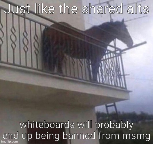 Can't have anything nice | Just like the shared alts; whiteboards will probably end up being banned from msmg | image tagged in juan | made w/ Imgflip meme maker