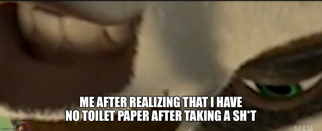 I love Kung Fuuuuuuuuuuuuuuuuuuuuuuuuuuuuuuuu Po | ME AFTER REALIZING THAT I HAVE NO TOILET PAPER AFTER TAKING A SH*T | image tagged in i love kung fuuuuuuuuuuuuuuuuuuuuuuuuuuuuuuuu | made w/ Imgflip meme maker