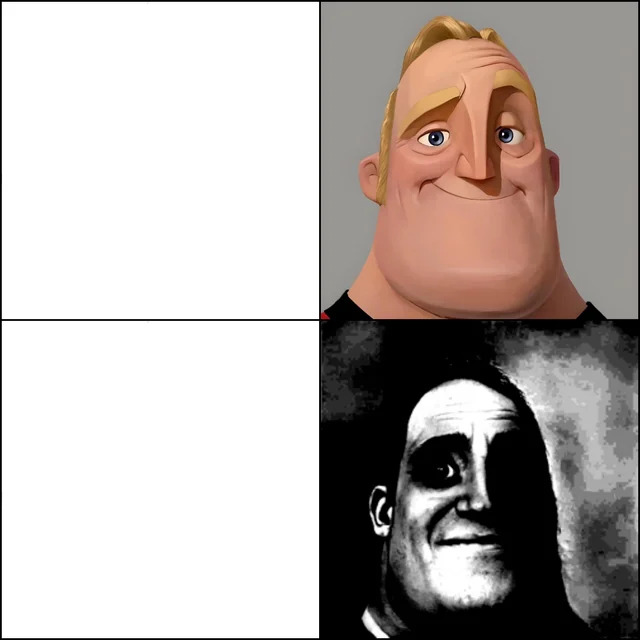 High Quality Uncanny Mr Incredible Blank Meme Template