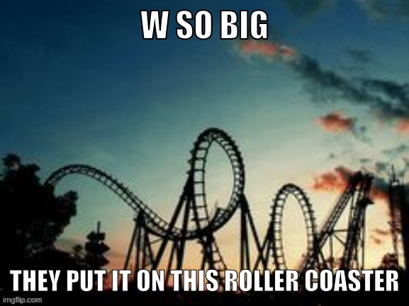 W so big they put it on this roller coaster | image tagged in w so big they put it on this roller coaster | made w/ Imgflip meme maker