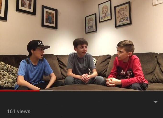 High Quality three kids discussing Blank Meme Template