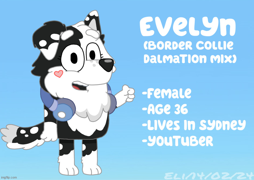 one of my friend's redrew one of my old bluey ocs, actually so cute ngllll | made w/ Imgflip meme maker