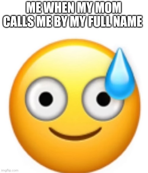 Mild Panic Emoji | ME WHEN MY MOM CALLS ME BY MY FULL NAME | image tagged in mild panic emoji | made w/ Imgflip meme maker