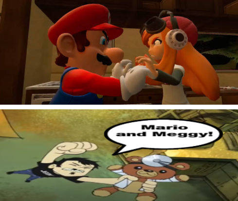 High Quality Dan Vs. Mario and Meggy Blank Meme Template