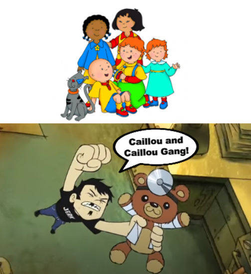 High Quality Dan Vs. Caillou and Caillou Gang Blank Meme Template
