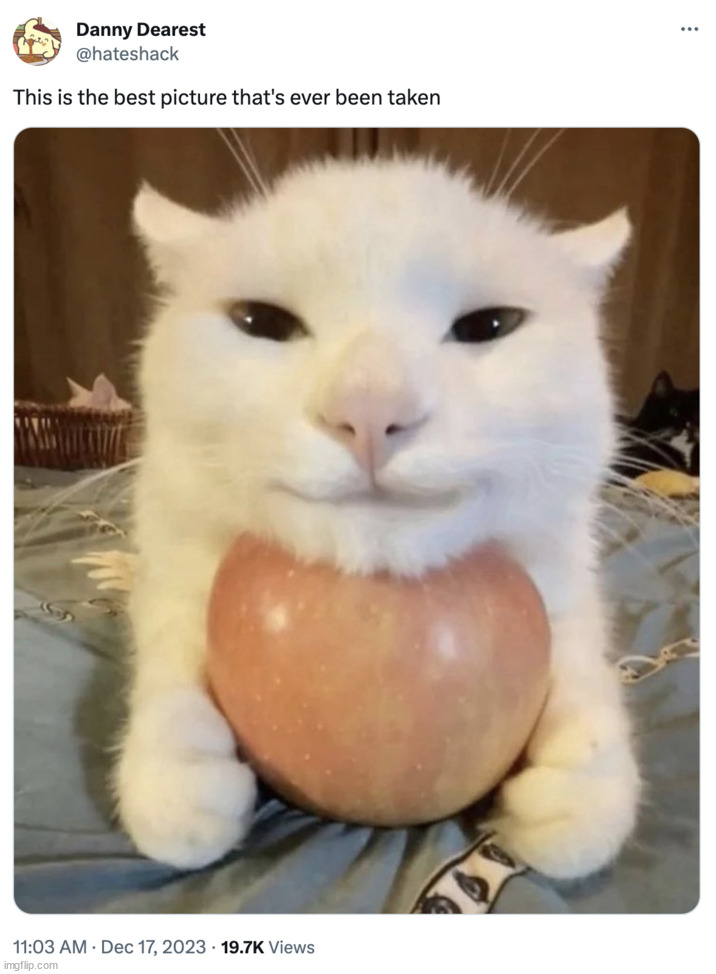 one apple :D | image tagged in greed | made w/ Imgflip meme maker