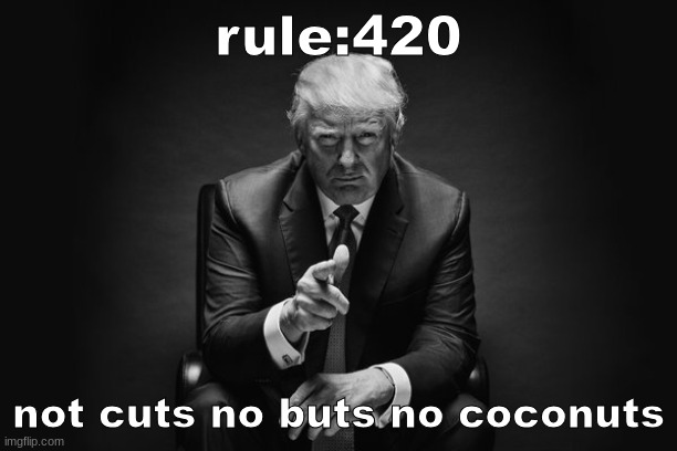 Donald Trump Thug Life | rule:420; not cuts no buts no coconuts | image tagged in donald trump thug life | made w/ Imgflip meme maker