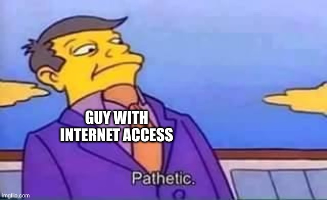 skinner pathetic | GUY WITH INTERNET ACCESS | image tagged in skinner pathetic | made w/ Imgflip meme maker