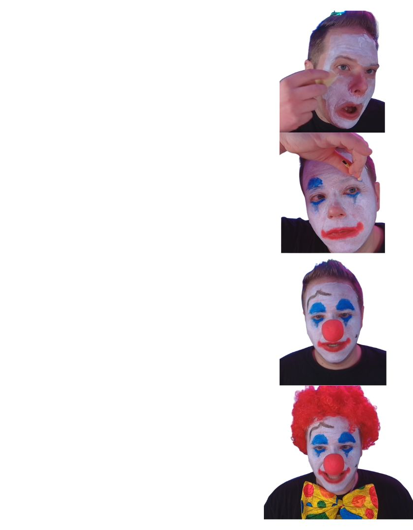 High Quality Clown Applying Makeup - Alternate Blank Meme Template