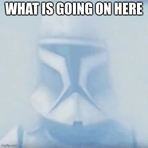 clone trooper | WHAT IS GOING ON HERE | image tagged in clone trooper | made w/ Imgflip meme maker