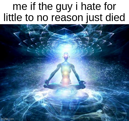 enlightened mind | me if the guy i hate for little to no reason just died | image tagged in enlightened mind | made w/ Imgflip meme maker