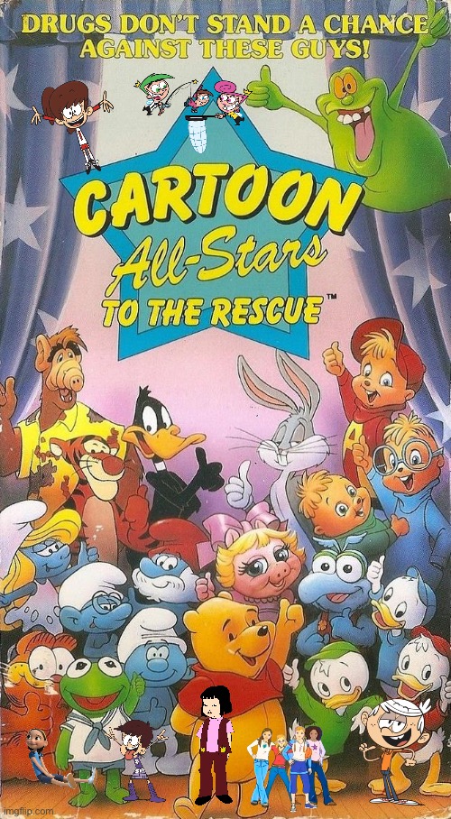 Cartoon All-Stars to the Rescue (My Version) | image tagged in the loud house,deviantart,vhs,magic school bus,looney tunes,fairly odd parents | made w/ Imgflip meme maker