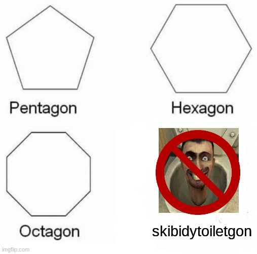 no more of this | skibidytoiletgon | image tagged in memes,pentagon hexagon octagon | made w/ Imgflip meme maker