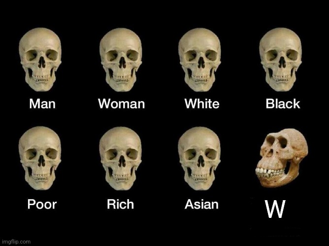 W??? | W | image tagged in skull idiot | made w/ Imgflip meme maker