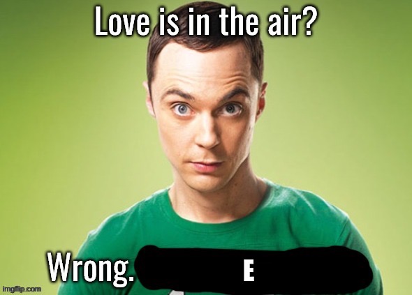 Love is in the air wrong | E | image tagged in love is in the air wrong | made w/ Imgflip meme maker