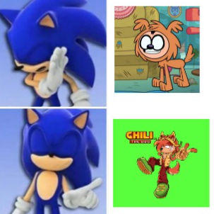 High Quality Sonic Hates Teen Titans GO! Dog Robin but Likes Chili The Dog Blank Meme Template