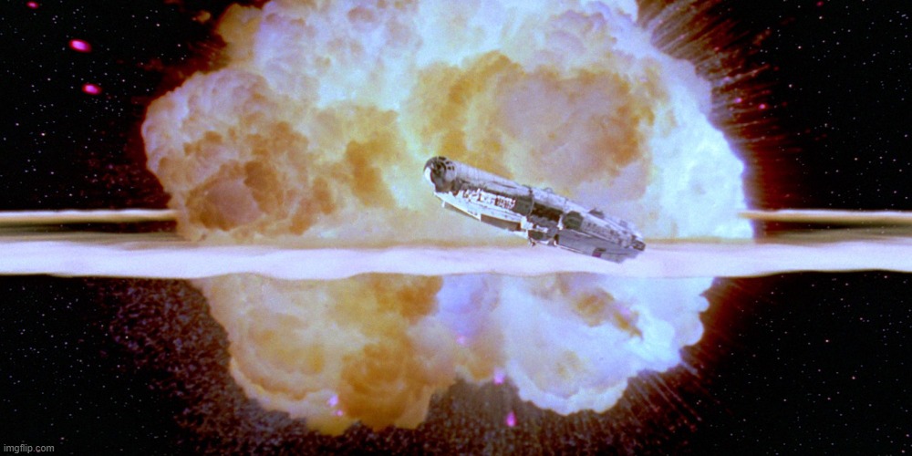 Death Star exploding | image tagged in death star exploding | made w/ Imgflip meme maker