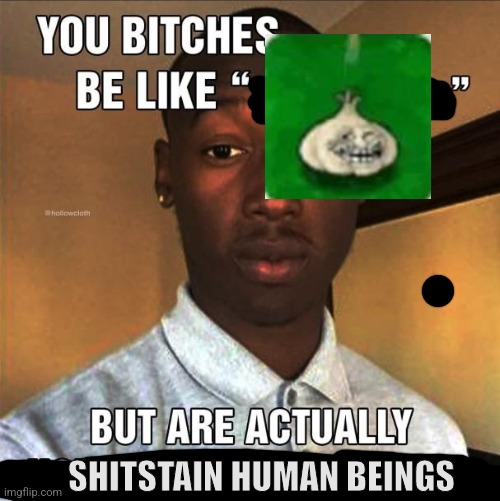 You Bitches Be Like | SHITSTAIN HUMAN BEINGS | image tagged in you bitches be like | made w/ Imgflip meme maker