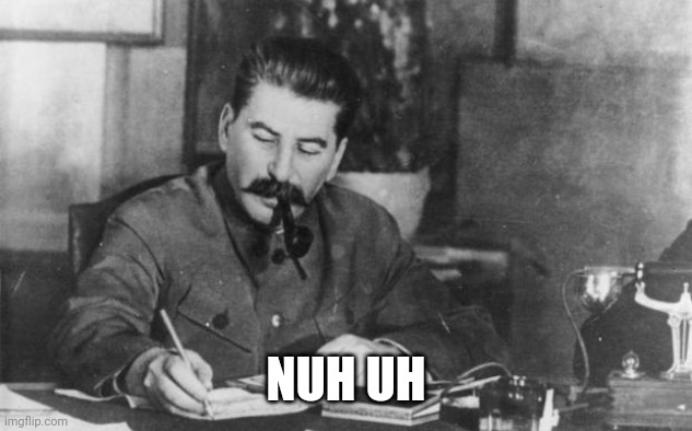 Stalin diary | NUH UH | image tagged in stalin diary | made w/ Imgflip meme maker