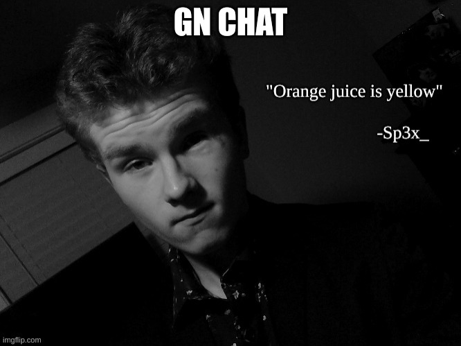 Sp3x_ famous quote | GN CHAT | image tagged in sp3x_ famous quote | made w/ Imgflip meme maker