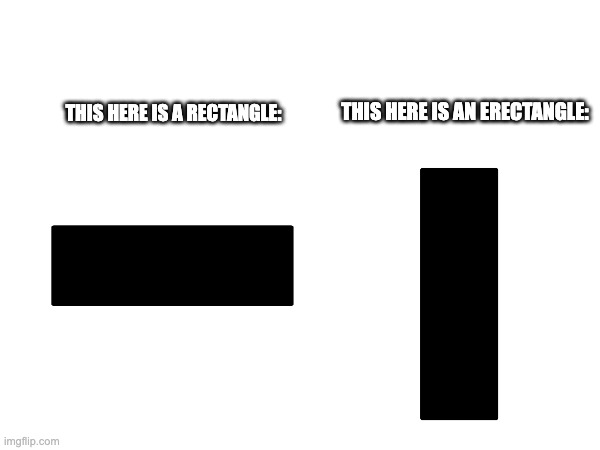 Geometry lesson for u! | THIS HERE IS A RECTANGLE:; THIS HERE IS AN ERECTANGLE: | image tagged in memes,funny,rectangle,rude,math,geometry | made w/ Imgflip meme maker
