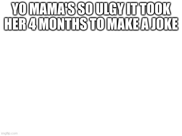 .... | YO MAMA'S SO ULGY IT TOOK HER 4 MONTHS TO MAKE A JOKE | image tagged in hee | made w/ Imgflip meme maker