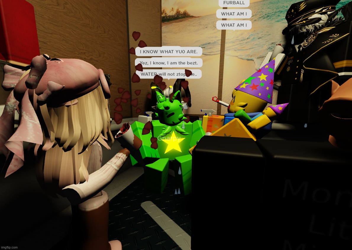 the entire Regretevator lobby the moment Gnarpy enters the elevator: | made w/ Imgflip meme maker