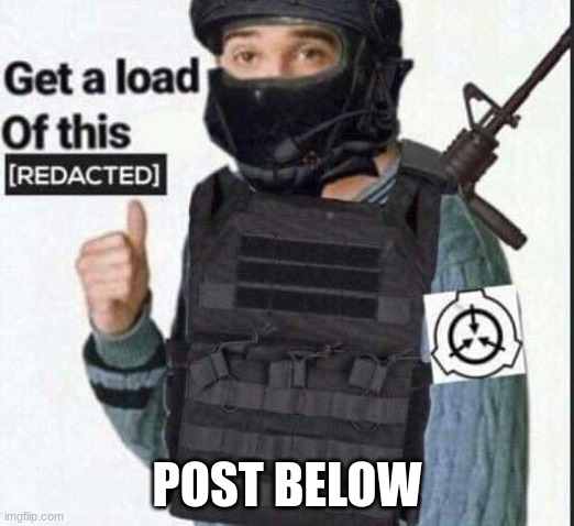 get a load of this [REDACTED] | POST BELOW | image tagged in get a load of this redacted | made w/ Imgflip meme maker
