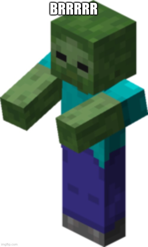 Minecraft Zombie | BRRRRR | image tagged in minecraft zombie | made w/ Imgflip meme maker
