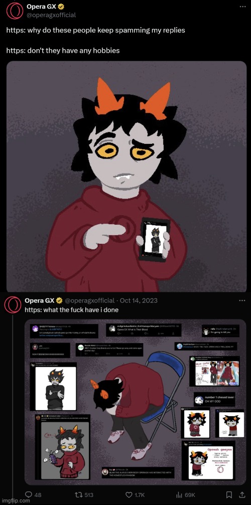 YES THIS IS REAL. https://twitter.com/operagxofficial/status/1713355484177002701 | made w/ Imgflip meme maker