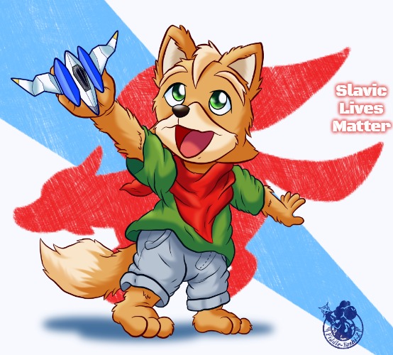 baby Fox with Space Shooter | Slavic Lives Matter | image tagged in baby fox with space shooter,slavic | made w/ Imgflip meme maker