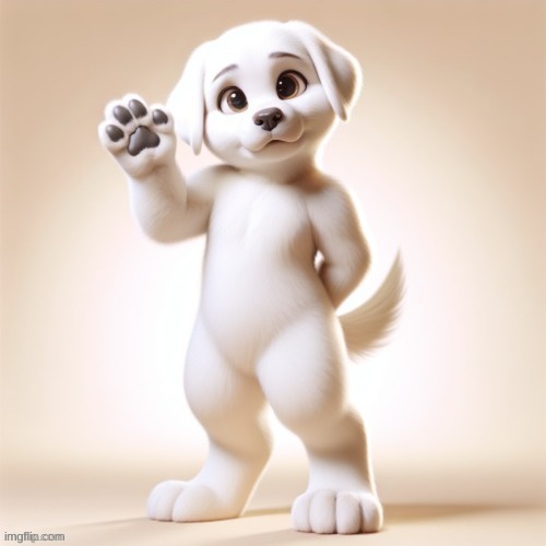 Cute white labrador puppy waving! | image tagged in cute white labrador puppy waving | made w/ Imgflip meme maker