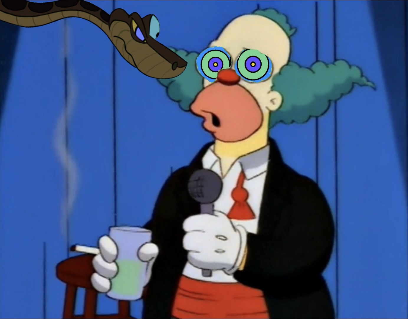 High Quality Kaa and Midnight Show Krusty the Clown Blank Meme Template