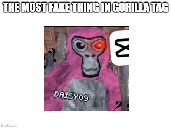 fake (Mode note: For REAL tho..) | THE MOST FAKE THING IN GORILLA TAG | image tagged in daisy09 | made w/ Imgflip meme maker