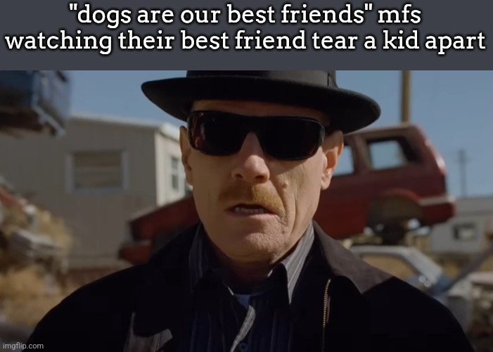 "dogs are our best friends" mfs watching their best friend tear a kid apart | made w/ Imgflip meme maker