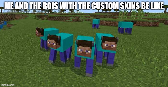 me and the boys | ME AND THE BOIS WITH THE CUSTOM SKINS BE LIKE | image tagged in me and the boys | made w/ Imgflip meme maker