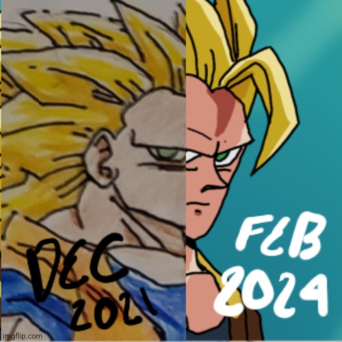 Super Saiyan 3 Goku Re-Drawn Sneak Peak | image tagged in dragon ball z,drawing | made w/ Imgflip meme maker