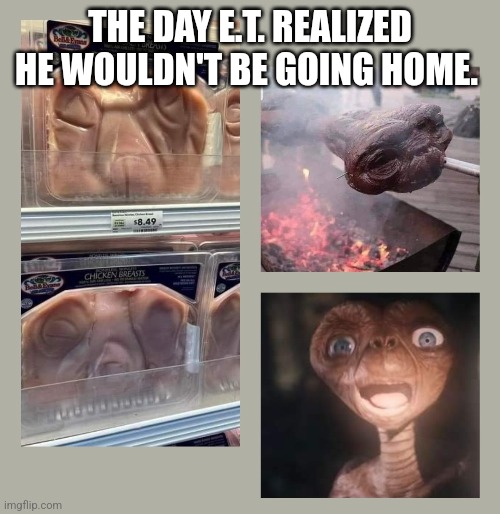 THE DAY E.T. REALIZED HE WOULDN'T BE GOING HOME. | image tagged in 1980s | made w/ Imgflip meme maker