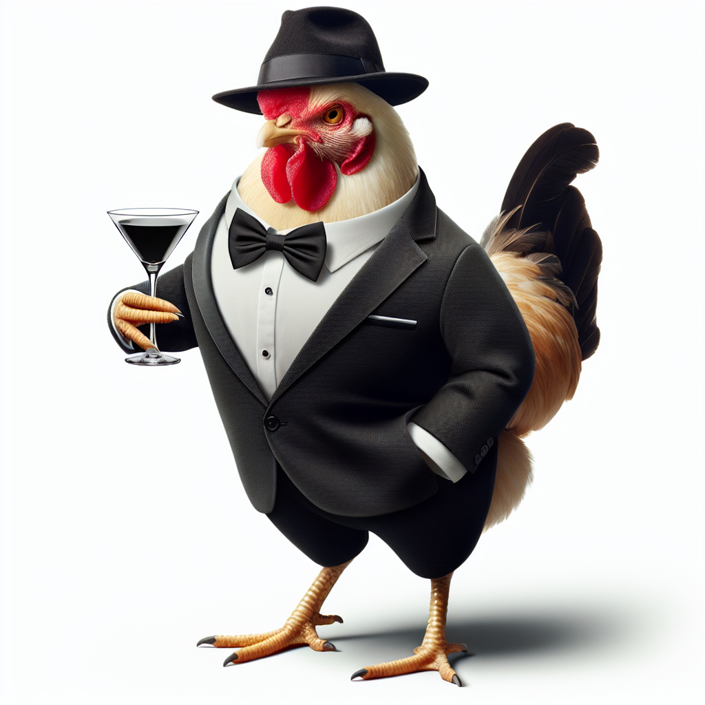 A chicken dressed as james bond Blank Meme Template