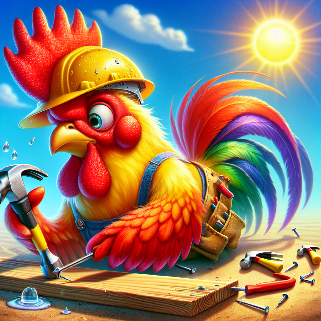Rooster doing construction in the heat Blank Meme Template