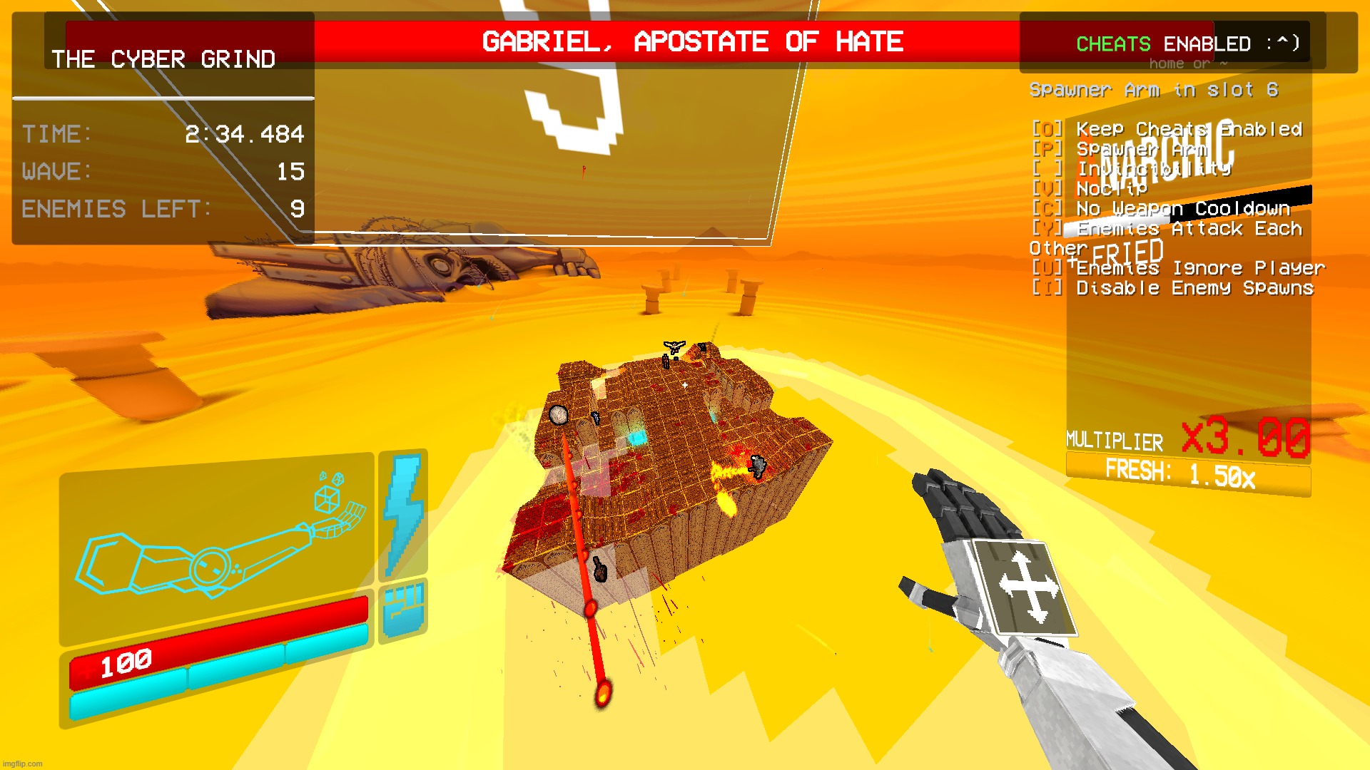 i put gabriel in cybergrind and made him kill shit | made w/ Imgflip meme maker