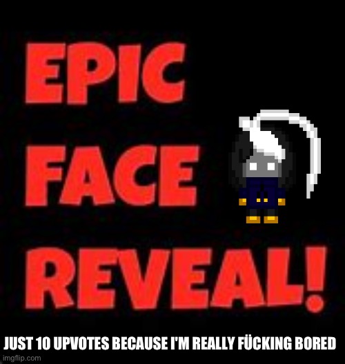 Yippee :D | JUST 10 UPVOTES BECAUSE I'M REALLY FÜCKING BORED | image tagged in epic face reveal | made w/ Imgflip meme maker