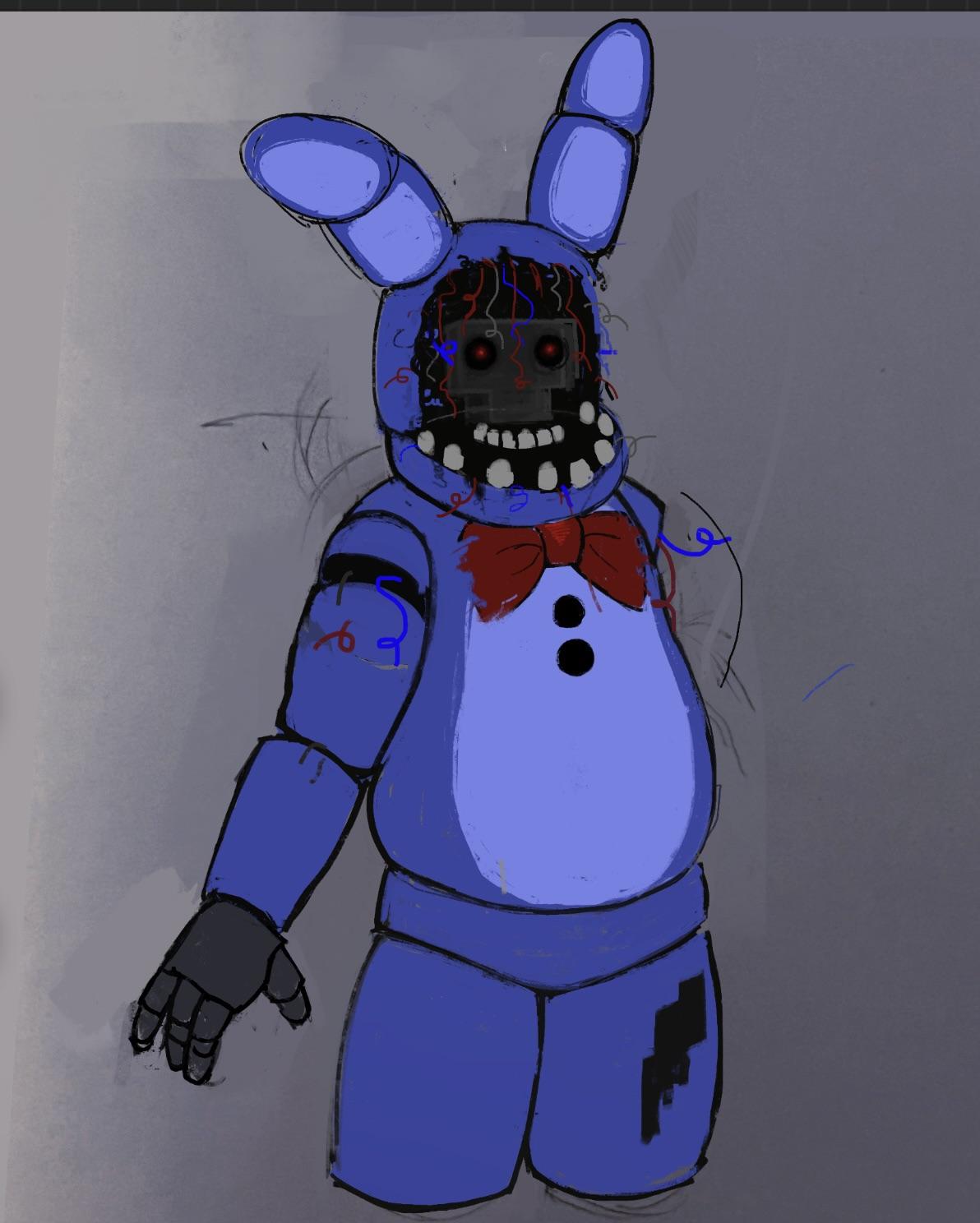 High Quality Withered Bonnie (Drawn by Toni IRL) Blank Meme Template