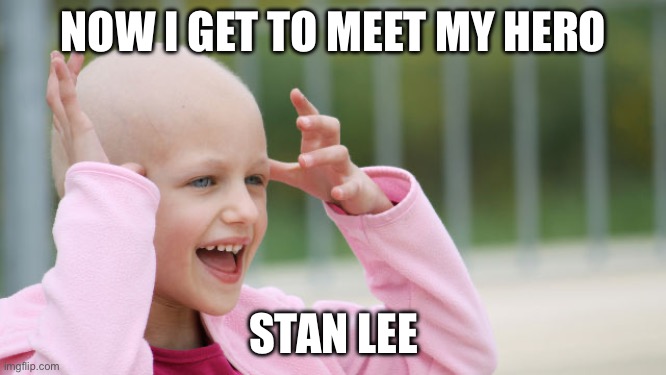Terminal | NOW I GET TO MEET MY HERO; STAN LEE | image tagged in yay cancer,terminal | made w/ Imgflip meme maker