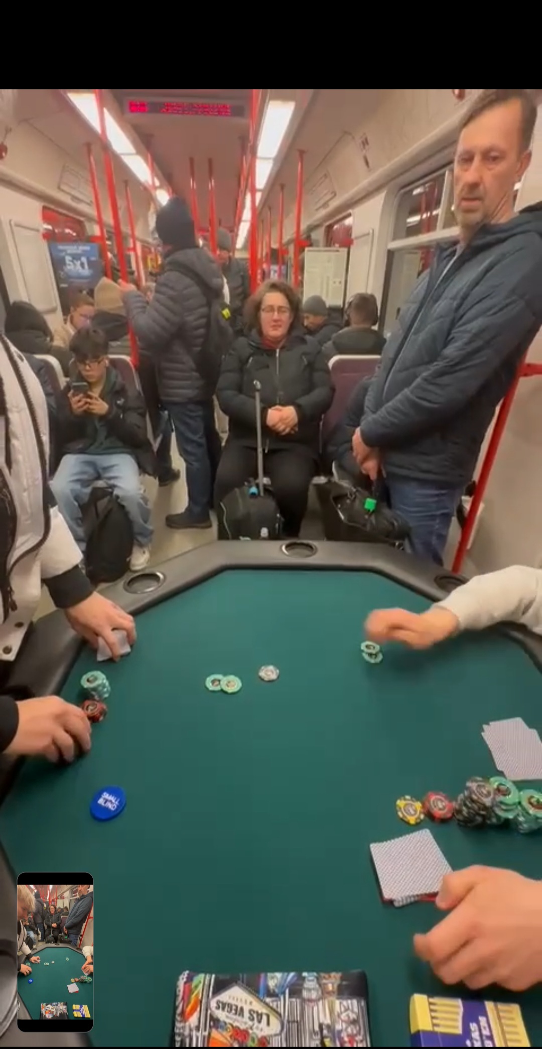 Poker in metro Blank Meme Template