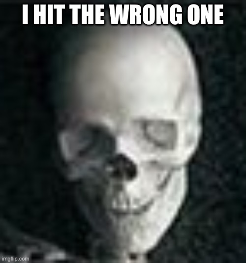 Skull | I HIT THE WRONG ONE | image tagged in skull | made w/ Imgflip meme maker