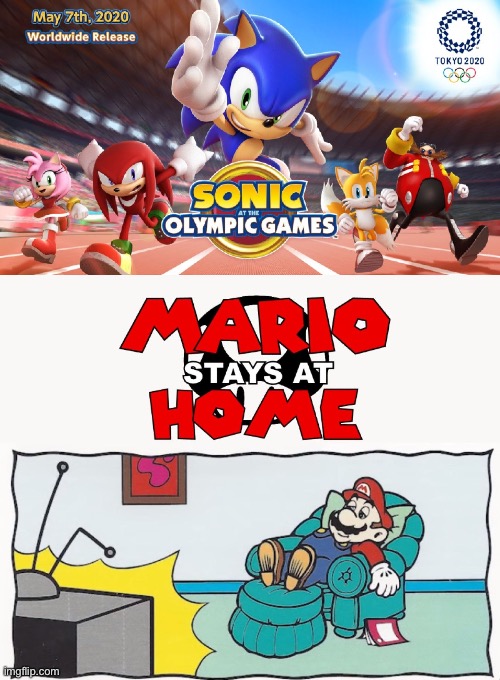 image tagged in sonic the hedgehog,mario | made w/ Imgflip meme maker