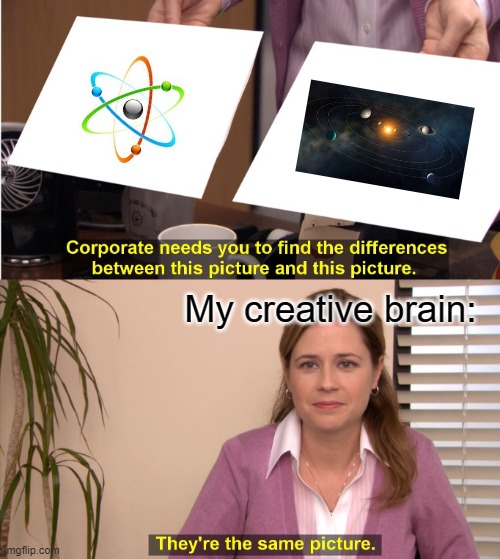 They're The Same Picture Meme | My creative brain: | image tagged in memes,they're the same picture | made w/ Imgflip meme maker