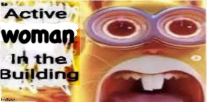 WOMAN AHH | woman | image tagged in active insert situation here in the building | made w/ Imgflip meme maker